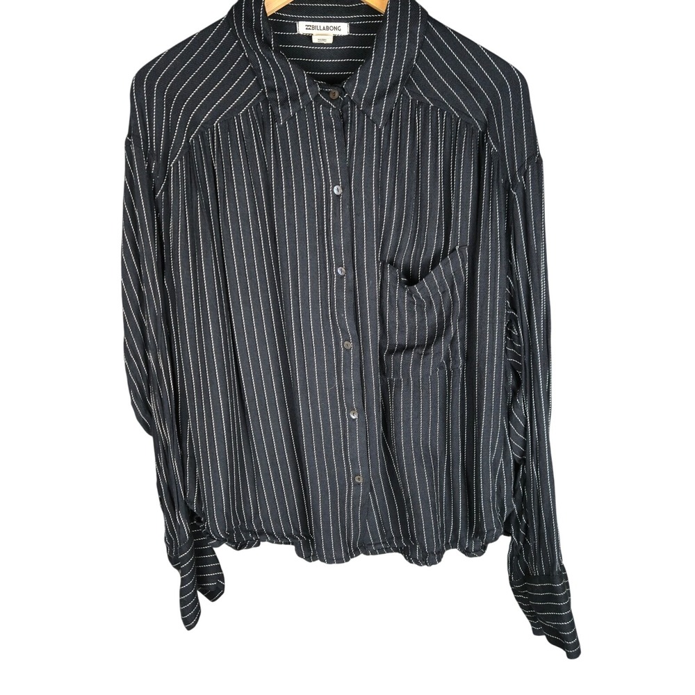 Billabong Womens Casual Button Down Shirt Size Large‎ Art to Wear Stretch Casual